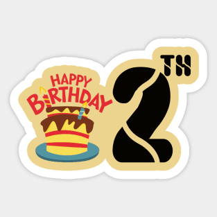 happy birthday 2th Sticker